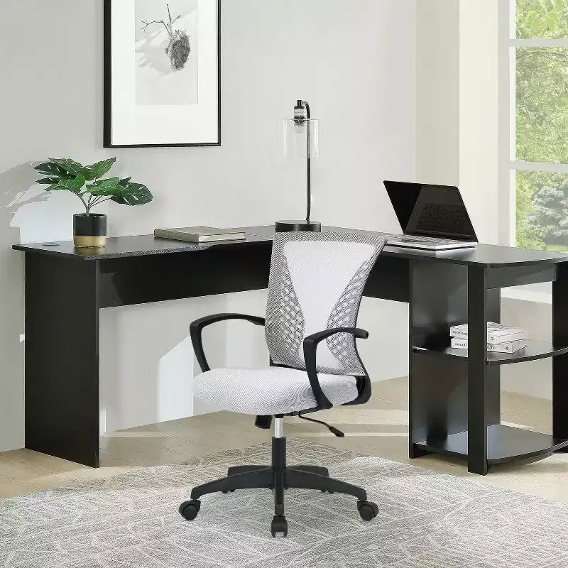 Chaise de bureau en maille BestMassage, chaise de bureau d'ordinateur, chaise de direction avec siège réglable en hauteur et dossier respirant