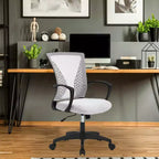 Chaise de bureau en maille BestMassage, chaise de bureau d'ordinateur, chaise de direction avec siège réglable en hauteur et dossier respirant