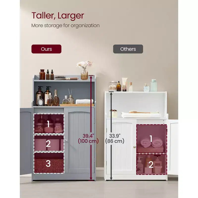 Meuble de Rangement pour Salle de Bain VASAGLE, Armoire de Salle de Bain au Sol avec 2 Portes, 2 Étagères Réglables, 30 x 60 x 100 cm, Autoportant