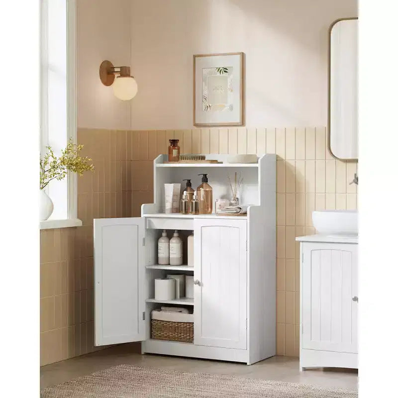 Meuble de Rangement pour Salle de Bain VASAGLE, Armoire de Salle de Bain au Sol avec 2 Portes, 2 Étagères Réglables, 30 x 60 x 100 cm, Autoportant