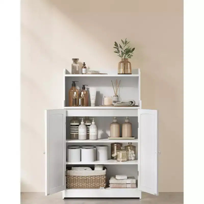 Meuble de Rangement pour Salle de Bain VASAGLE, Armoire de Salle de Bain au Sol avec 2 Portes, 2 Étagères Réglables, 30 x 60 x 100 cm, Autoportant