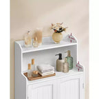 Meuble de Rangement pour Salle de Bain VASAGLE, Armoire de Salle de Bain au Sol avec 2 Portes, 2 Étagères Réglables, 30 x 60 x 100 cm, Autoportant