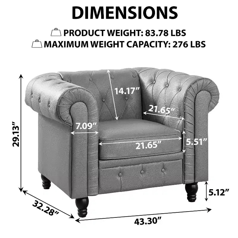 Fauteuil d'appoint capitonné en losanges Home Imports Emporium