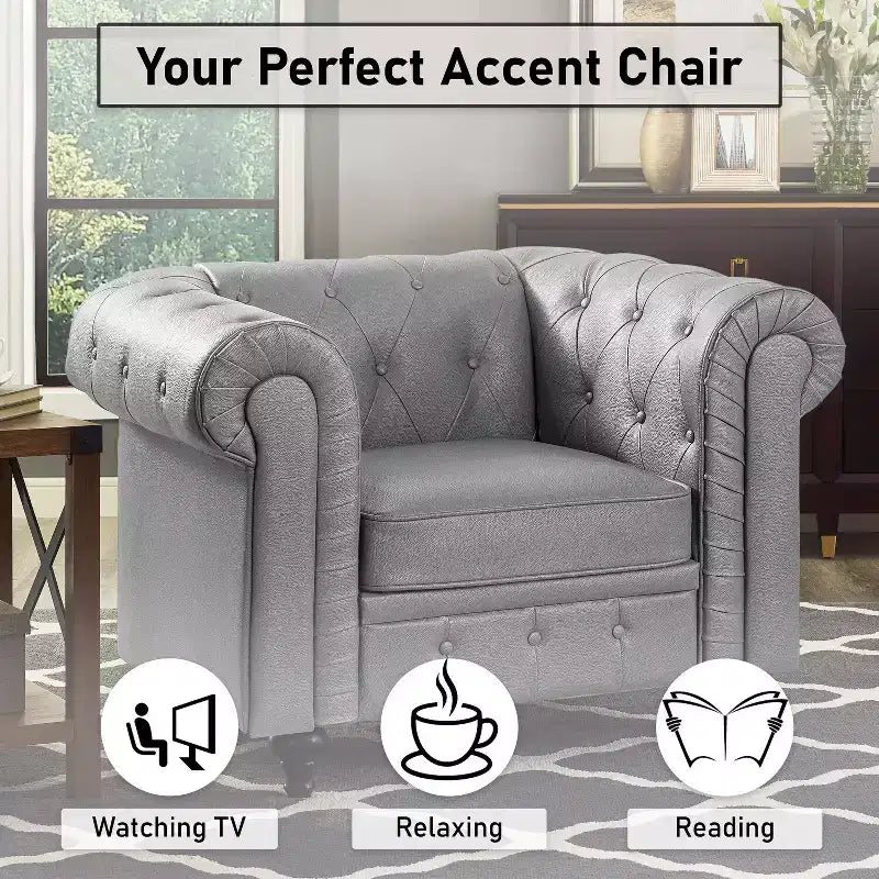 Fauteuil d'appoint capitonné en losanges Home Imports Emporium