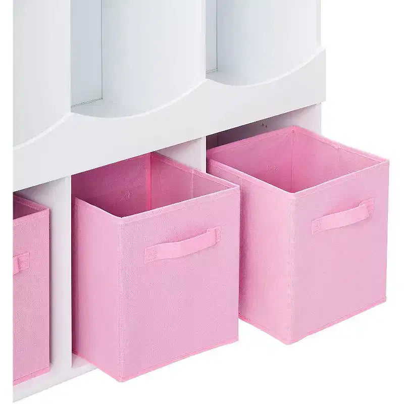 Kings Brand Furniture Meuble de Rangement Brockton 6 Casiers, Blanc
