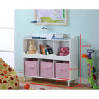 Kings Brand Furniture Meuble de Rangement Brockton 6 Casiers, Blanc