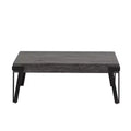 LuxenHome Gray Oak Manufactured Wood and Metal 43-Inch Wide Coffee Table Black