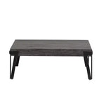 LuxenHome Gray Oak Manufactured Wood and Metal 43-Inch Wide Coffee Table Black