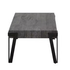 LuxenHome Table basse de 109,2 cm de large en bois manufacturé gris chêne et métal noir