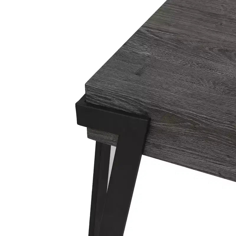 LuxenHome Table basse de 109,2 cm de large en bois manufacturé gris chêne et métal noir