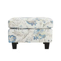 Christopher Knight Home Spield Contemporary Wood Frame Upholstered Ottoman, Beige/Blue