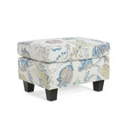 Christopher Knight Home Spield Ottoman rembourré à cadre en bois contemporain, beige/bleu