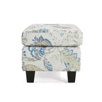 Christopher Knight Home Spield Ottoman rembourré à cadre en bois contemporain, beige/bleu