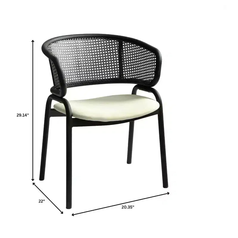 LeisureMod Ervilla - Lot de 4 chaises de salle à manger modernes - Fauteuils d'appoint confortables en tissu avec pieds en fer noir, pour cuisine, salle à manger, café, restaurant