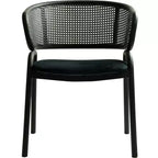 LeisureMod Ervilla - Lot de 4 chaises de salle à manger modernes - Fauteuils d'appoint confortables en tissu avec pieds en fer noir, pour cuisine, salle à manger, café, restaurant