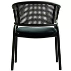 LeisureMod Ervilla - Lot de 4 chaises de salle à manger modernes - Fauteuils d'appoint confortables en tissu avec pieds en fer noir, pour cuisine, salle à manger, café, restaurant