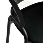 LeisureMod Ervilla - Lot de 4 chaises de salle à manger modernes - Fauteuils d'appoint confortables en tissu avec pieds en fer noir, pour cuisine, salle à manger, café, restaurant