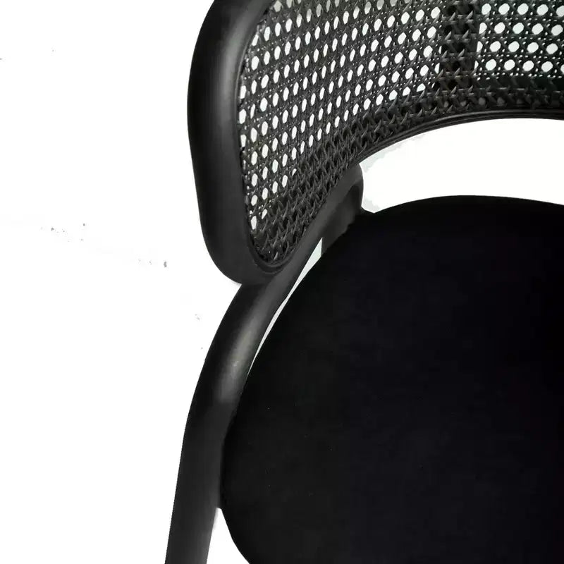 LeisureMod Ervilla - Lot de 4 chaises de salle à manger modernes - Fauteuils d'appoint confortables en tissu avec pieds en fer noir, pour cuisine, salle à manger, café, restaurant