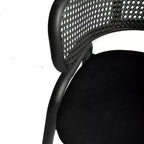 LeisureMod Ervilla - Lot de 4 chaises de salle à manger modernes - Fauteuils d'appoint confortables en tissu avec pieds en fer noir, pour cuisine, salle à manger, café, restaurant