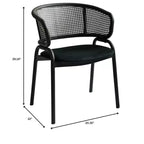LeisureMod Ervilla - Lot de 4 chaises de salle à manger modernes - Fauteuils d'appoint confortables en tissu avec pieds en fer noir, pour cuisine, salle à manger, café, restaurant