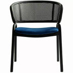 LeisureMod Ervilla - Lot de 4 chaises de salle à manger modernes - Fauteuils d'appoint confortables en tissu avec pieds en fer noir, pour cuisine, salle à manger, café, restaurant