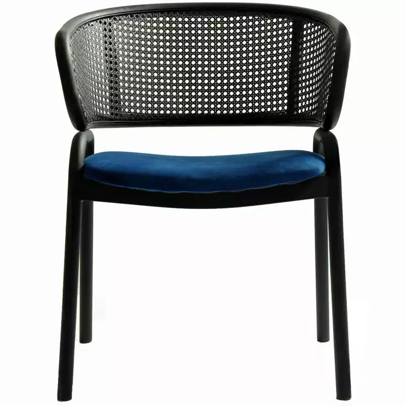LeisureMod Ervilla - Lot de 4 chaises de salle à manger modernes - Fauteuils d'appoint confortables en tissu avec pieds en fer noir, pour cuisine, salle à manger, café, restaurant