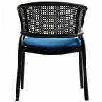 LeisureMod Ervilla - Lot de 4 chaises de salle à manger modernes - Fauteuils d'appoint confortables en tissu avec pieds en fer noir, pour cuisine, salle à manger, café, restaurant