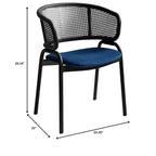 LeisureMod Ervilla - Lot de 4 chaises de salle à manger modernes - Fauteuils d'appoint confortables en tissu avec pieds en fer noir, pour cuisine, salle à manger, café, restaurant