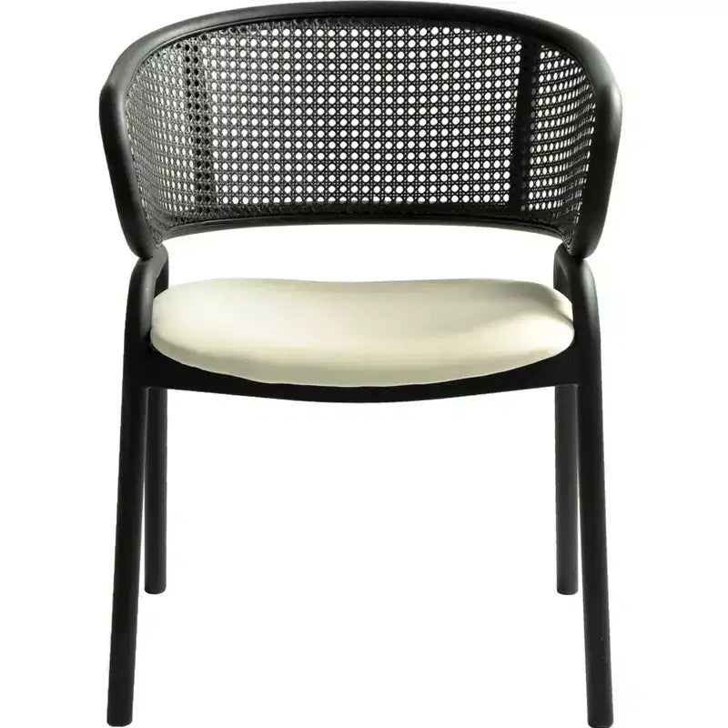 LeisureMod Ervilla - Lot de 4 chaises de salle à manger modernes - Fauteuils d'appoint confortables en tissu avec pieds en fer noir, pour cuisine, salle à manger, café, restaurant