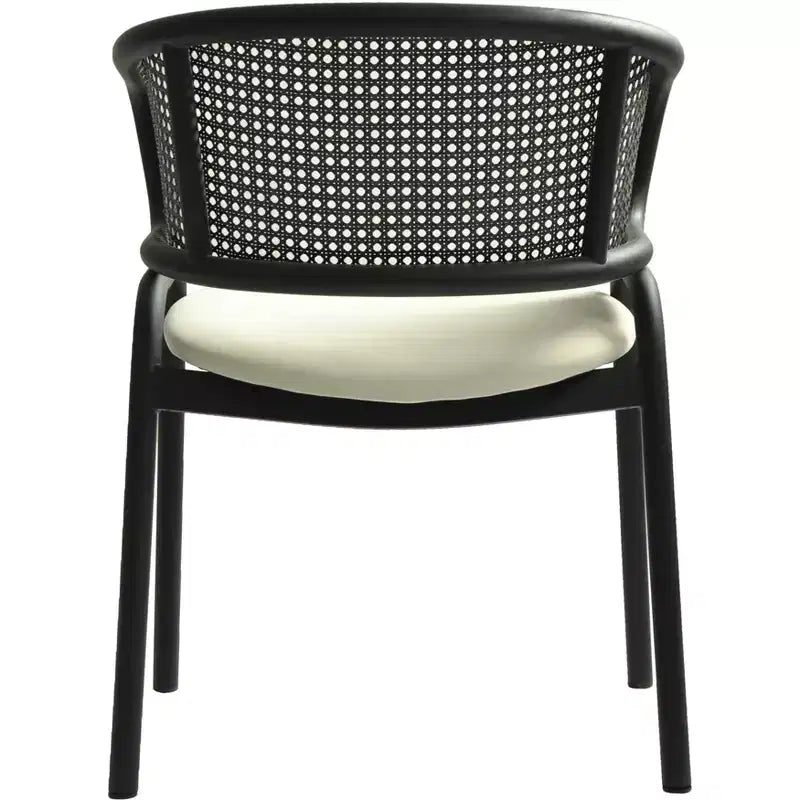 LeisureMod Ervilla - Lot de 4 chaises de salle à manger modernes - Fauteuils d'appoint confortables en tissu avec pieds en fer noir, pour cuisine, salle à manger, café, restaurant