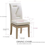 Kings Brand Furniture Hillsdale, chaises de salle à manger pivotantes rembourrées, lot de 2, blanc/doré