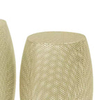 GDFStudio Emory, ensemble de 2 tables d'appoint rondes creuses modernes en métal, or