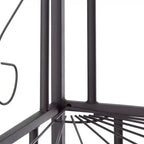 Kings Brand Furniture Adom Étagère de cuisine d'angle 4 niveaux avec étagères finition bois de noyer, noir