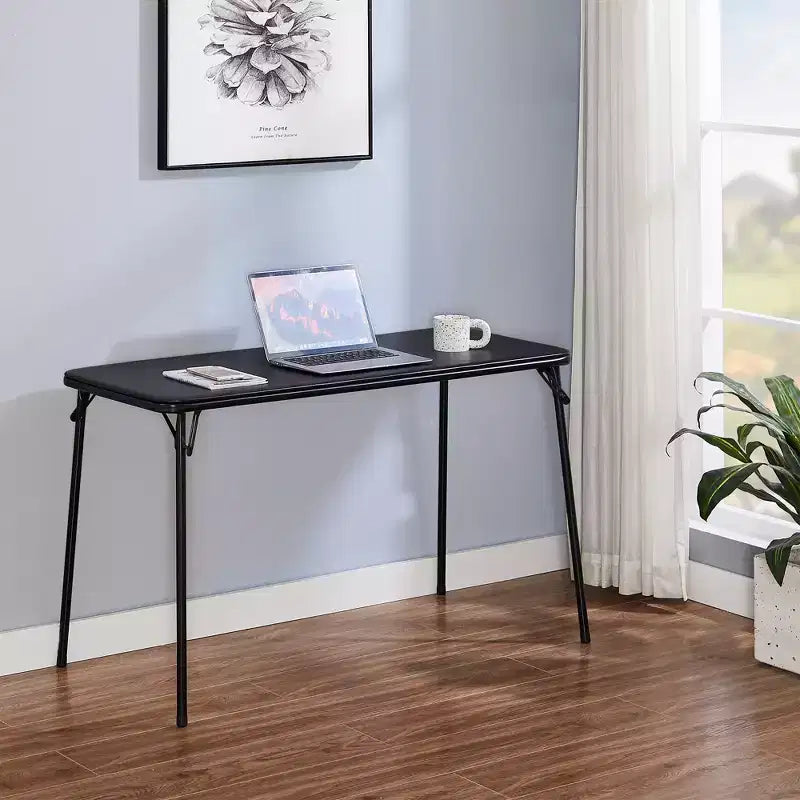 VECELO Table Pliante en Plastique de 122 cm avec Sac de Rangement, Table Portable Robuste pour Intérieur/Extérieur avec Poignée/Verrou pour Pique-nique, Noire