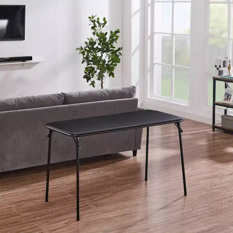VECELO Table Pliante en Plastique de 122 cm avec Sac de Rangement, Table Portable Robuste pour Intérieur/Extérieur avec Poignée/Verrou pour Pique-nique, Noire