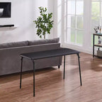 VECELO Table Pliante en Plastique de 122 cm avec Sac de Rangement, Table Portable Robuste pour Intérieur/Extérieur avec Poignée/Verrou pour Pique-nique, Noire