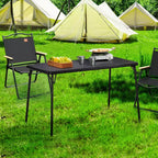 VECELO Table Pliante en Plastique de 122 cm avec Sac de Rangement, Table Portable Robuste pour Intérieur/Extérieur avec Poignée/Verrou pour Pique-nique, Noire