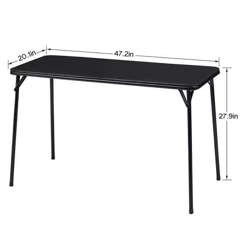 VECELO Table Pliante en Plastique de 122 cm avec Sac de Rangement, Table Portable Robuste pour Intérieur/Extérieur avec Poignée/Verrou pour Pique-nique, Noire