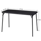 VECELO Table Pliante en Plastique de 122 cm avec Sac de Rangement, Table Portable Robuste pour Intérieur/Extérieur avec Poignée/Verrou pour Pique-nique, Noire