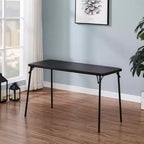 VECELO Table Pliante en Plastique de 122 cm avec Sac de Rangement, Table Portable Robuste pour Intérieur/Extérieur avec Poignée/Verrou pour Pique-nique, Noire