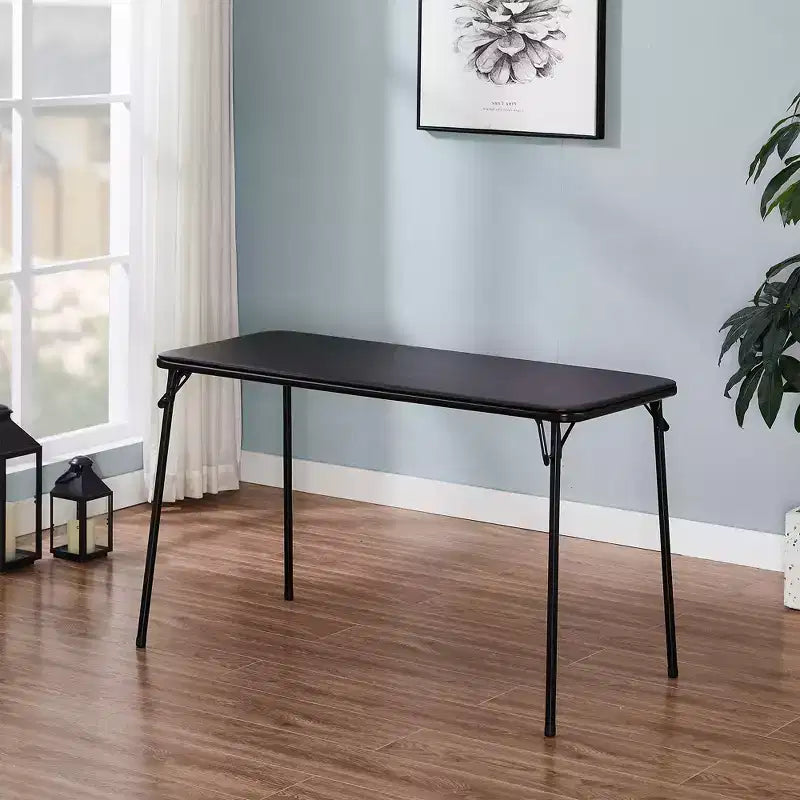 VECELO Table Pliante en Plastique de 122 cm avec Sac de Rangement, Table Portable Robuste pour Intérieur/Extérieur avec Poignée/Verrou pour Pique-nique, Noire
