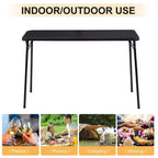 VECELO Table Pliante en Plastique de 122 cm avec Sac de Rangement, Table Portable Robuste pour Intérieur/Extérieur avec Poignée/Verrou pour Pique-nique, Noire