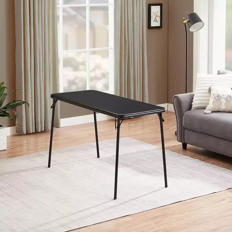 VECELO Table Pliante en Plastique de 122 cm avec Sac de Rangement, Table Portable Robuste pour Intérieur/Extérieur avec Poignée/Verrou pour Pique-nique, Noire