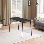 VECELO Table Pliante en Plastique de 122 cm avec Sac de Rangement, Table Portable Robuste pour Intérieur/Extérieur avec Poignée/Verrou pour Pique-nique, Noire