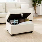 Ottoman carré en similicuir avec rangement, repose-pieds, table basse pour salon-Morden Fort