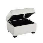 Ottoman carré en similicuir avec rangement, repose-pieds, table basse pour salon-Morden Fort
