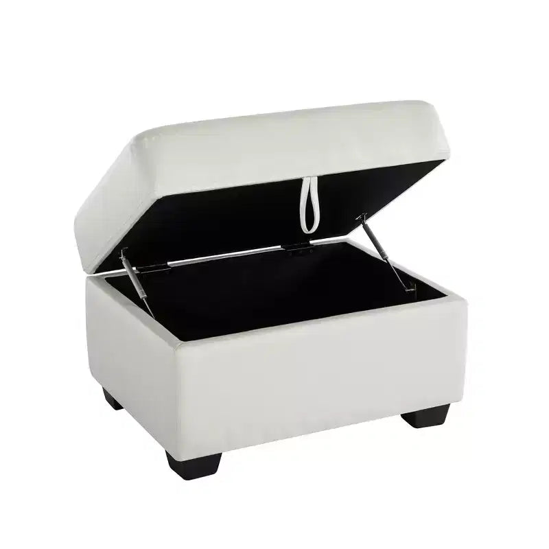 Ottoman carré en similicuir avec rangement, repose-pieds, table basse pour salon-Morden Fort