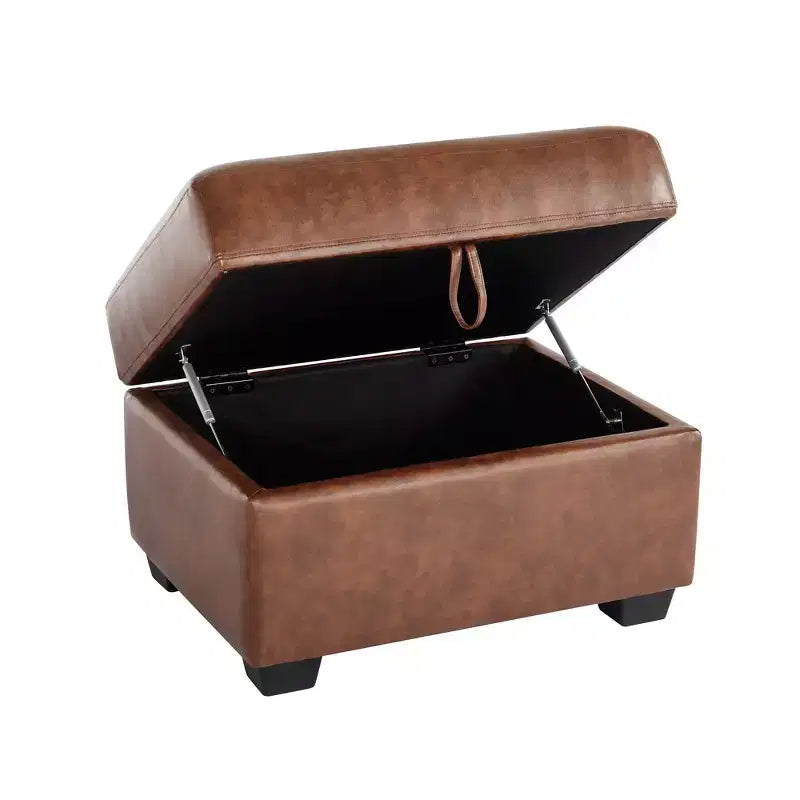 Ottoman carré en similicuir avec rangement, repose-pieds, table basse pour salon-Morden Fort