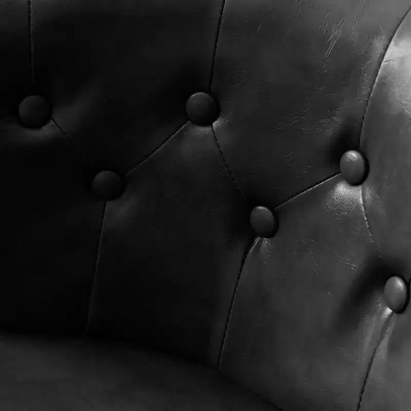 HYLEORY Tabourets de bar hauteur comptoir 24'' Lot de 2 tabourets de bar en cuir, chaises de bar modernes rembourrées avec dossier pour comptoir de cuisine, noir