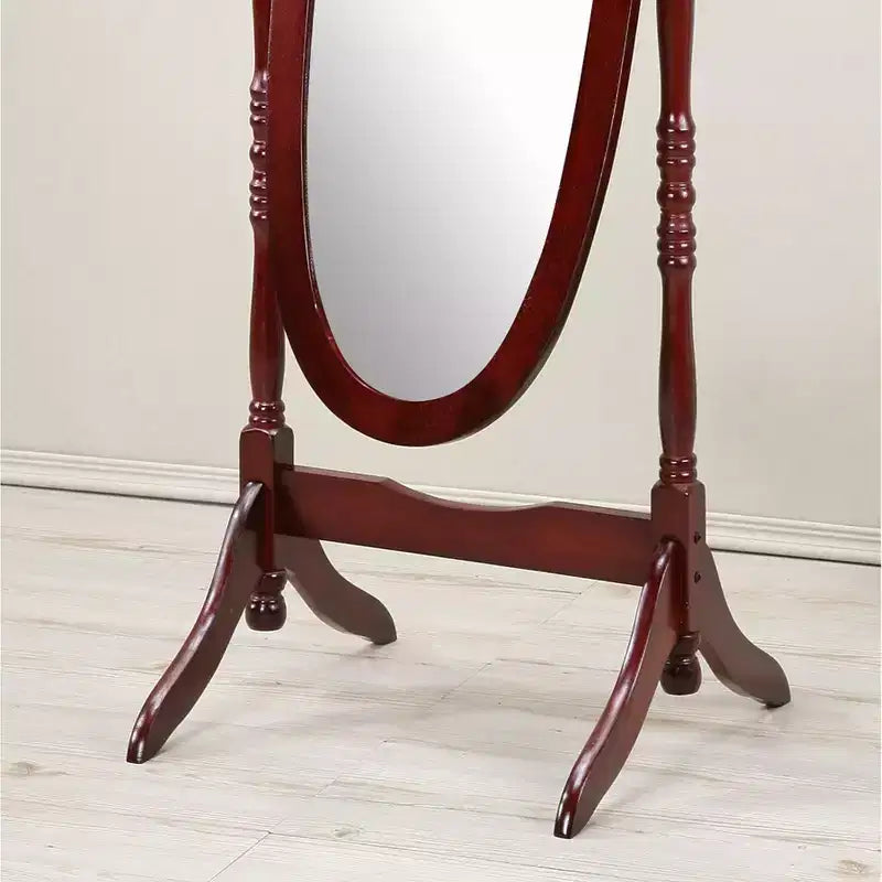 Miroir Cheval de Sol en Bois Style Queen Anne Traditionnel Roundhill Furniture